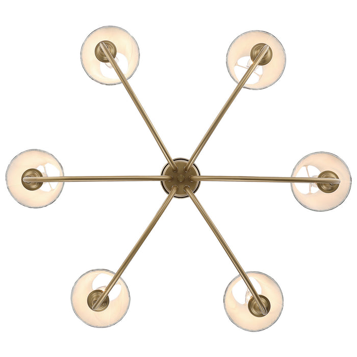Golden - 1622-6 BCB-HGA - Six Light Chandelier - Brushed Champagne Brass