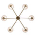 Golden - 1622-6 BCB-HGW - Six Light Chandelier - Brushed Champagne Brass
