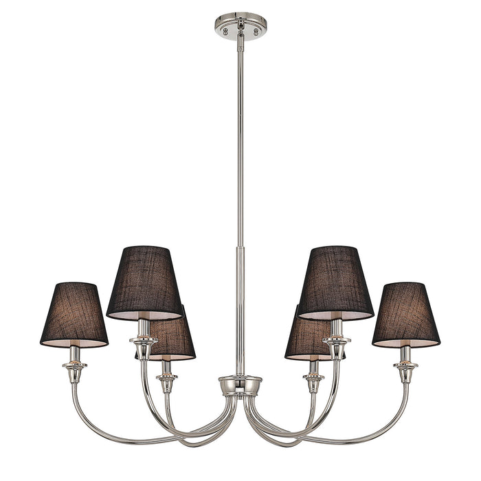 Golden - 1622-6 PN-EHB - Six Light Chandelier - Polished Nickel