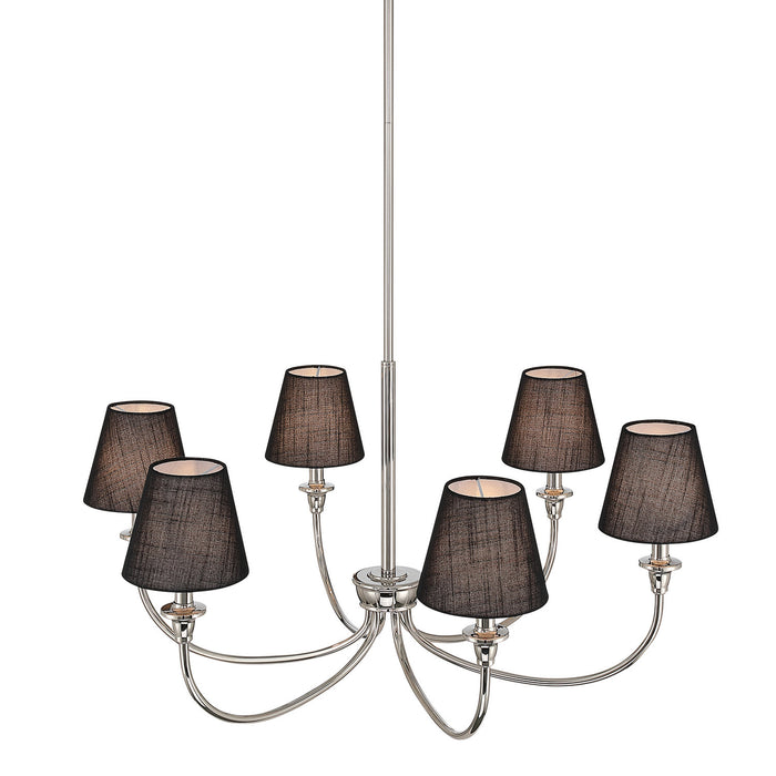 Golden - 1622-6 PN-EHB - Six Light Chandelier - Polished Nickel