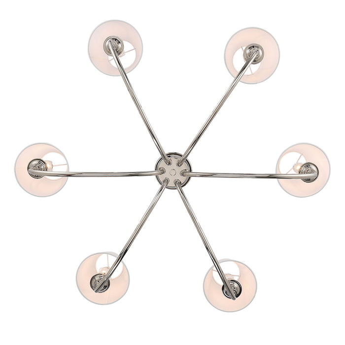 Golden - 1622-6 PN-EHW - Six Light Chandelier - Polished Nickel