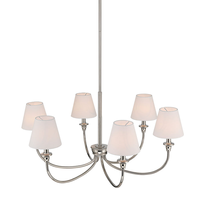 Golden - 1622-6 PN-EHW - Six Light Chandelier - Polished Nickel