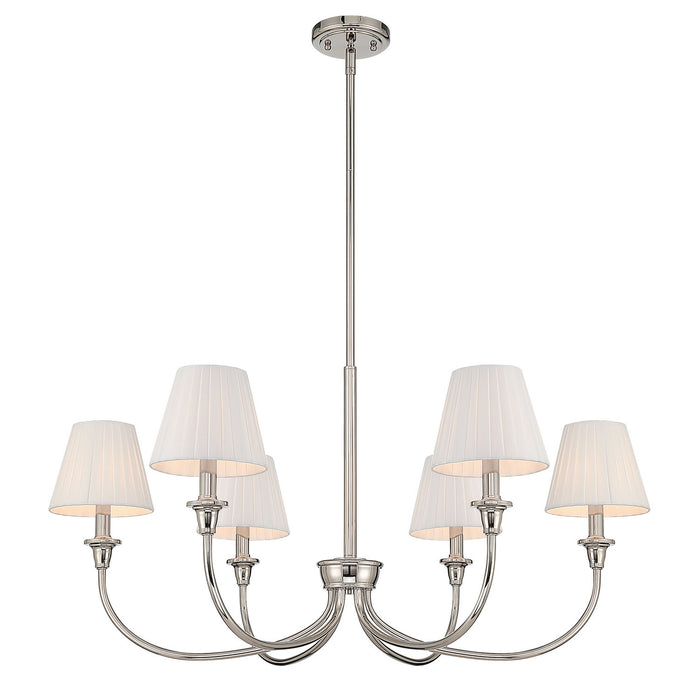 Golden - 1622-6 PN-EPW - Six Light Chandelier - Polished Nickel