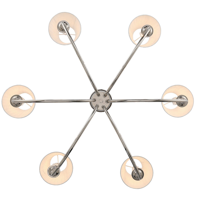 Golden - 1622-6 PN-EPW - Six Light Chandelier - Polished Nickel