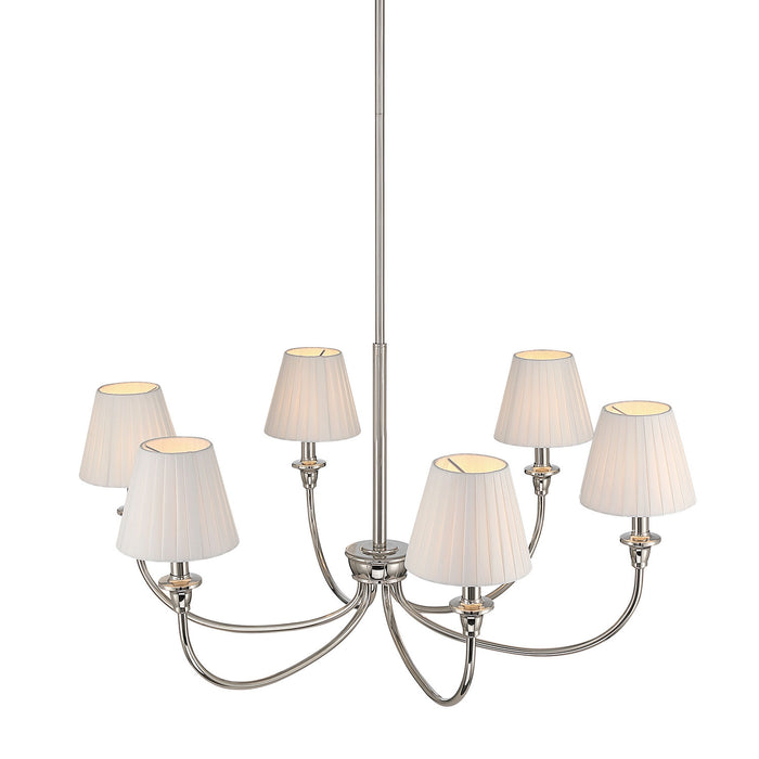 Golden - 1622-6 PN-EPW - Six Light Chandelier - Polished Nickel