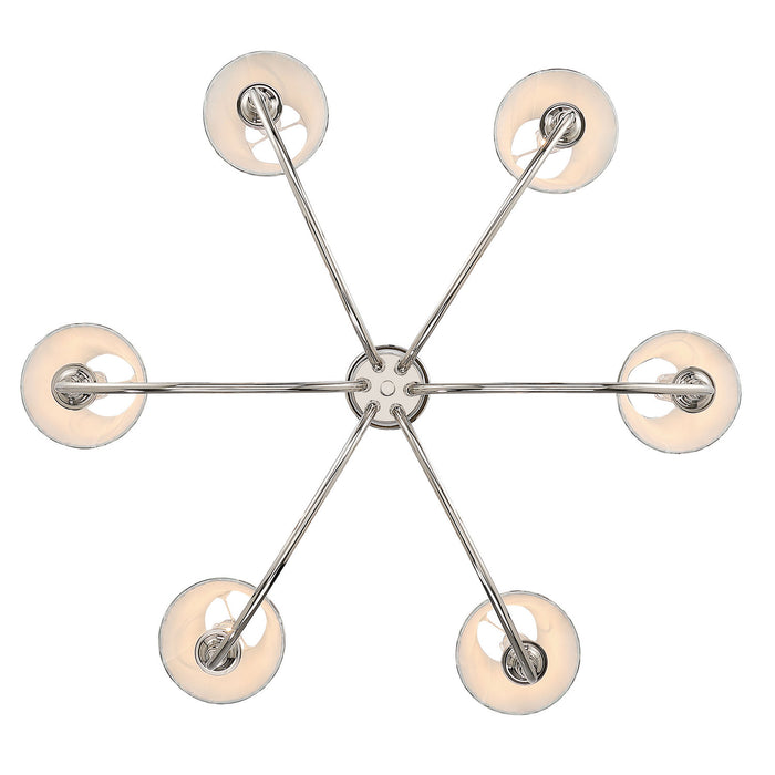 Golden - 1622-6 PN-HGA - Six Light Chandelier - Polished Nickel