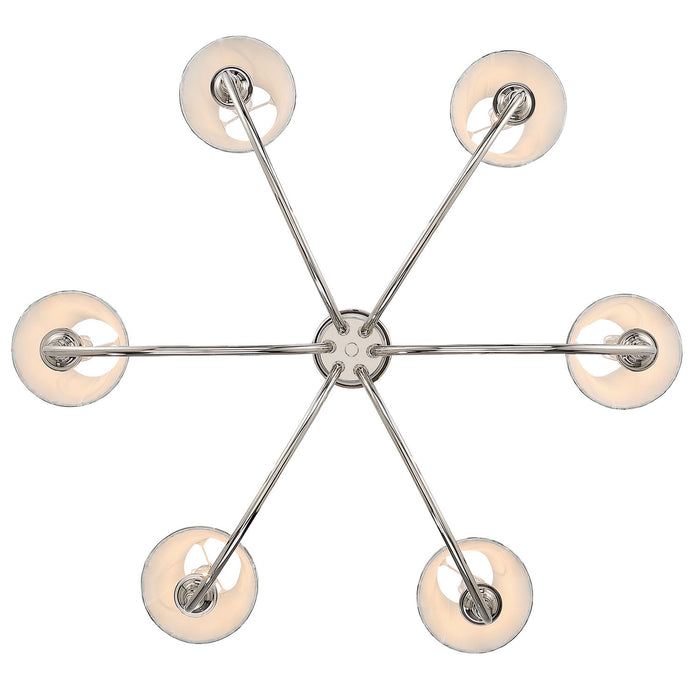 Golden - 1622-6 PN-HGB - Six Light Chandelier - Polished Nickel