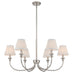 Golden - 1622-6 PN-HGW - Six Light Chandelier - Polished Nickel