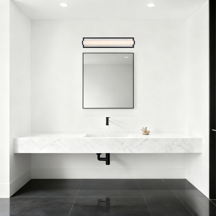 Golden - 1672-BA24 BLK-JW - LED Vanity - Stratum - Matte Black