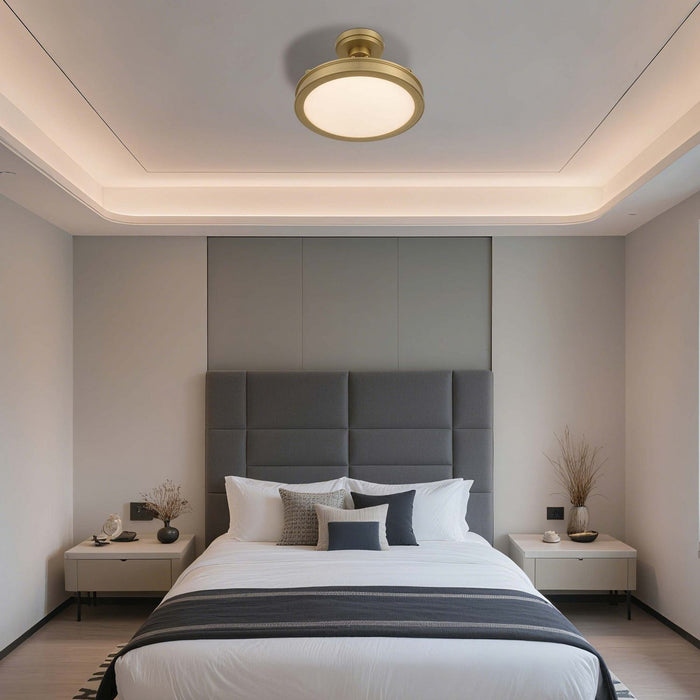 Golden - 1700-17SF BCB-EG - LED Semi-Flush Mount - Cameron - Brushed Champagne Brass
