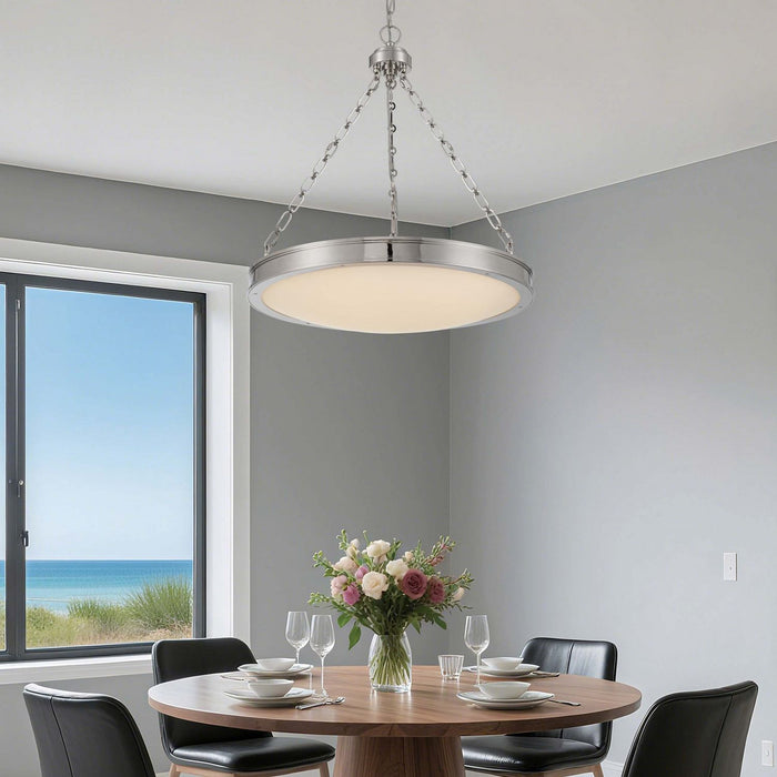 Golden - 1700-24 PN-EG - LED Pendant - Cameron - Polished Nickel