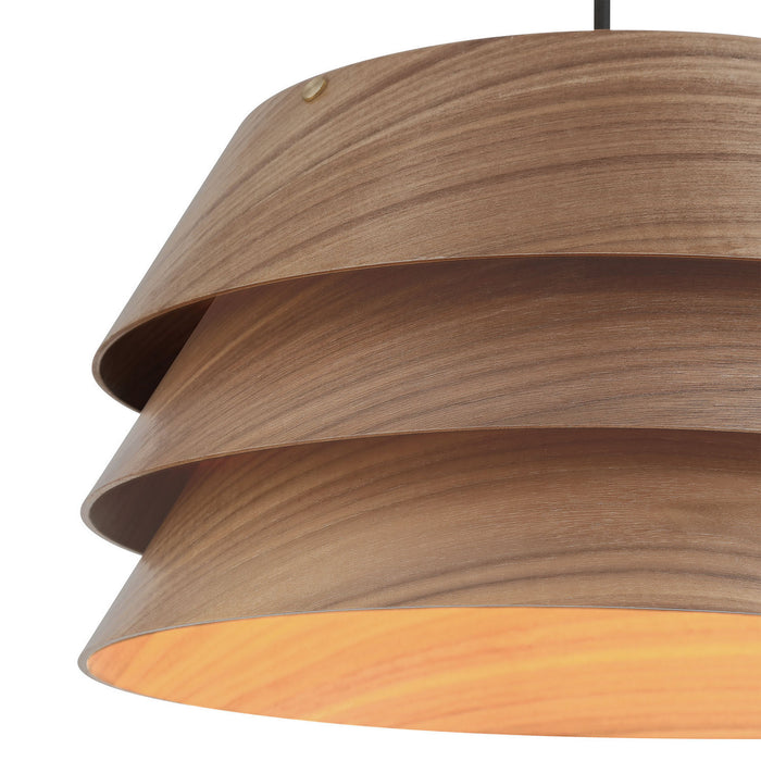 Golden - 3990-13 DWA - One Light Pendant - Aalto - Dark Walnut