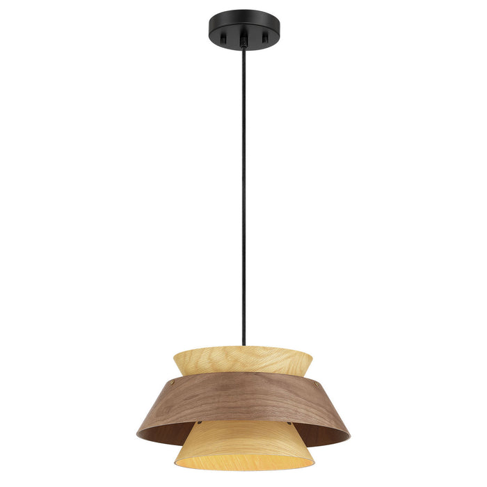 Golden - 3990-913 DWA-LWA - One Light Pendant - Aalto - Dark Walnut-Light Walnut
