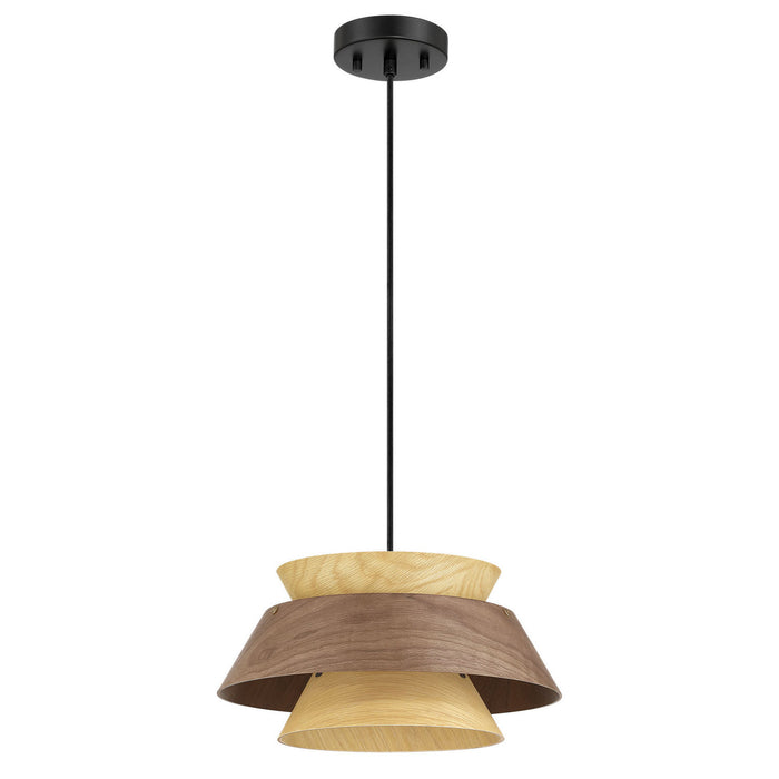 Golden - 3990-913 DWA-LWA - One Light Pendant - Aalto - Dark Walnut-Light Walnut