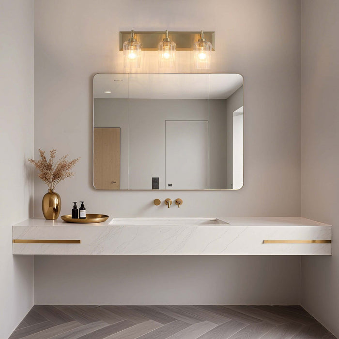 Golden - 5189-BA3 BCB-FLT - Three Light Vanity - Brilia - Brushed Champagne Brass