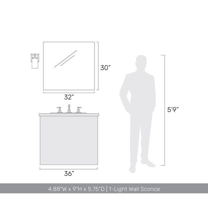 Golden - 5189-WSC PN-PLT - One Light Wall Sconce Vanity - Brilia - Polished Nickel