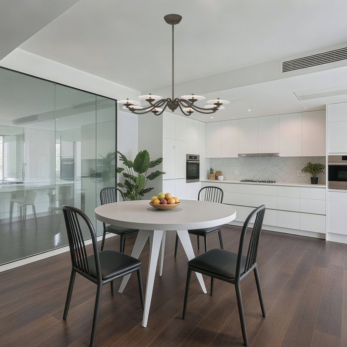 Golden - 5865-8 BT-CLR - LED Chandelier - Coral Bloom - Black Slate