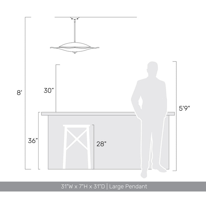 Golden - 5865-L BT-CLR - LED Pendant - Coral Bloom - Black Slate