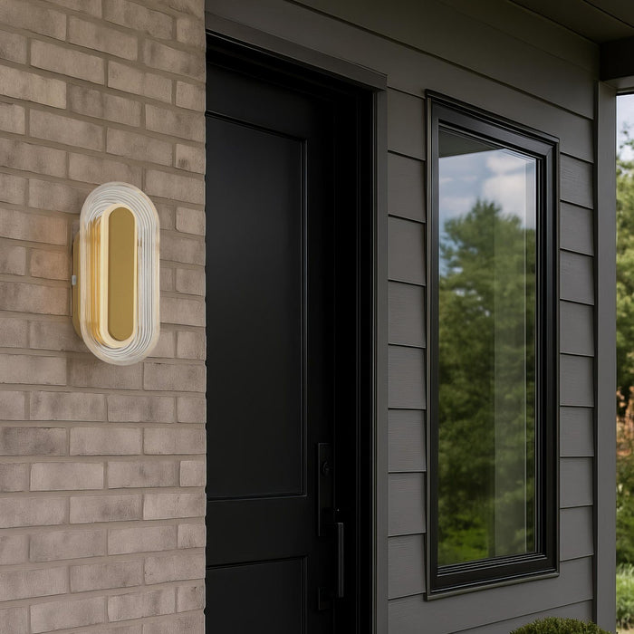 Golden - 5910-OWL13 SBG - LED Outdoor Wall Mount - Plexus - Satin Brushed Gold