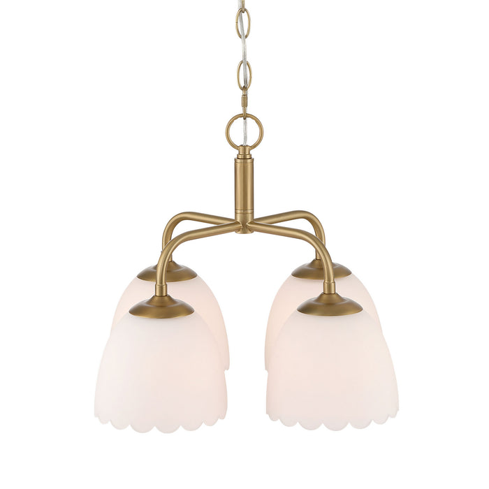 Golden - 6954-4P BCB-OP - Four Light Pendant - Dorinda - Brushed Champagne Brass