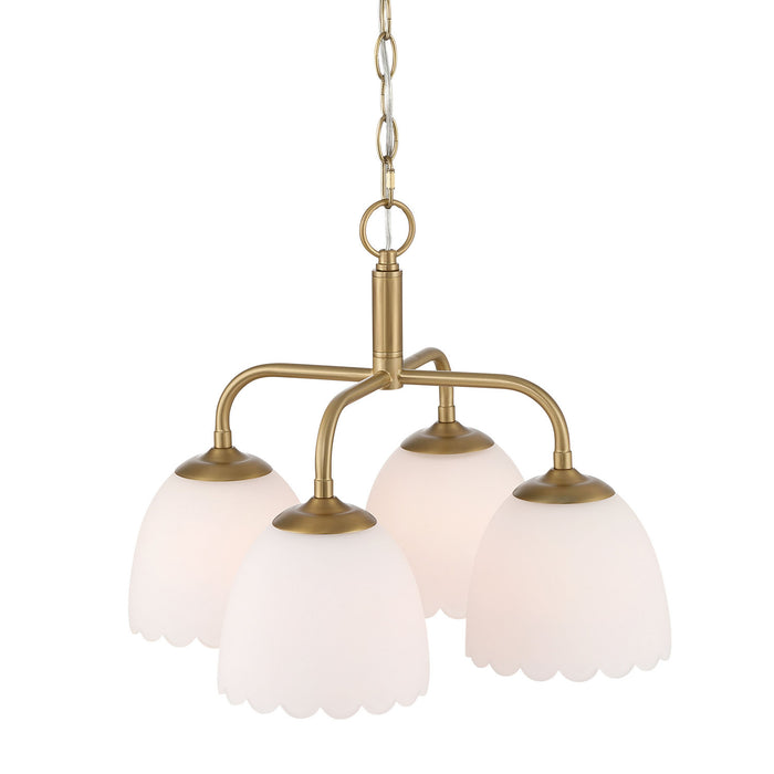 Golden - 6954-4P BCB-OP - Four Light Pendant - Dorinda - Brushed Champagne Brass