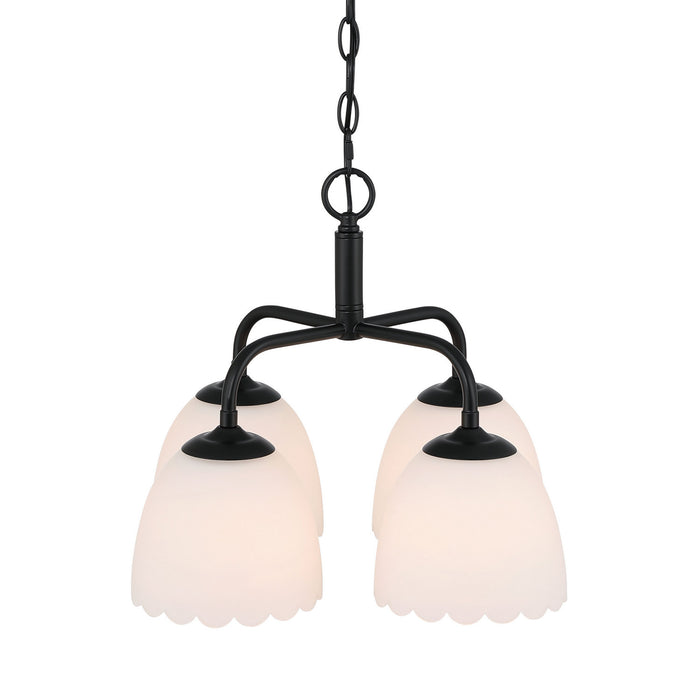 Golden - 6954-4P BLK-OP - Four Light Pendant - Dorinda - Matte Black