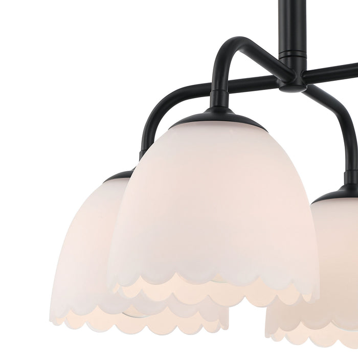 Golden - 6954-4P BLK-OP - Four Light Pendant - Dorinda - Matte Black