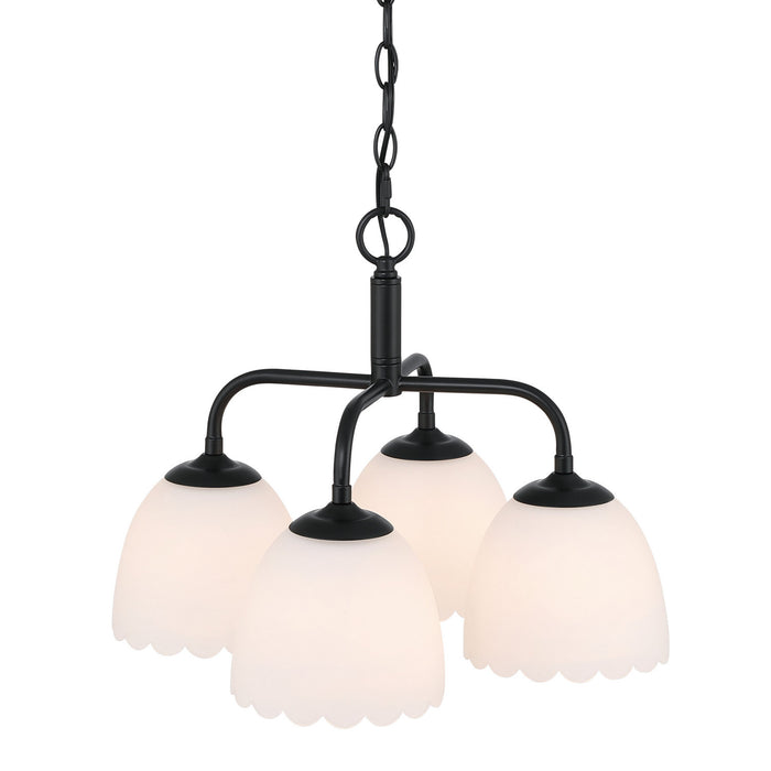 Golden - 6954-4P BLK-OP - Four Light Pendant - Dorinda - Matte Black
