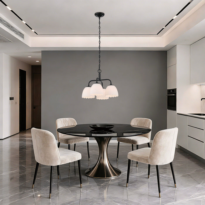 Golden - 6954-4P BLK-OP - Four Light Pendant - Dorinda - Matte Black