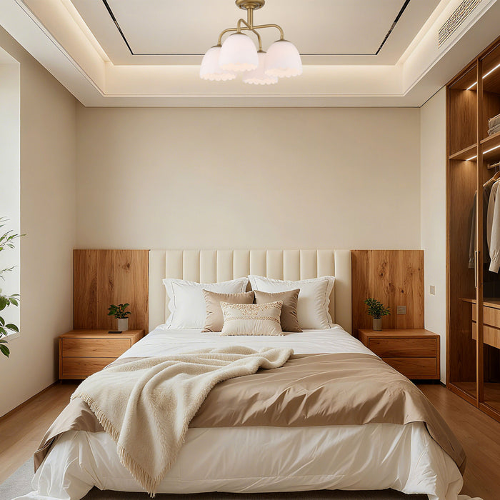 Golden - 6954-4SF BCB-OP - Four Light Semi-Flush Mount - Dorinda - Brushed Champagne Brass