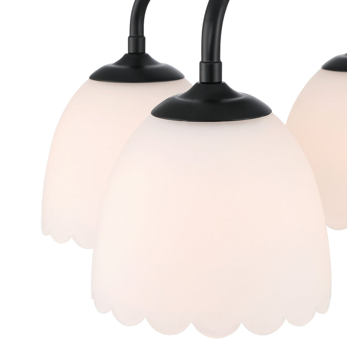 Golden - 6954-4SF BLK-OP - Four Light Semi-Flush Mount - Dorinda - Matte Black