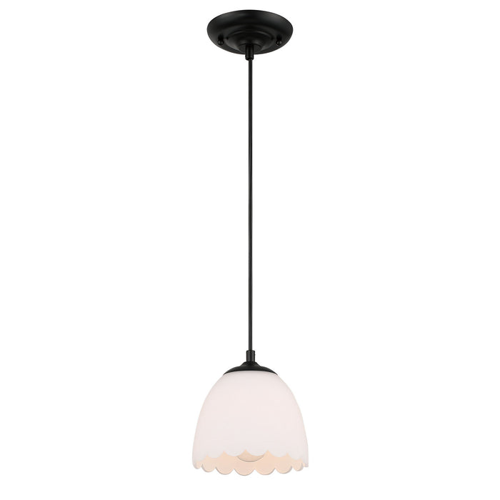 Golden - 6954-M1L BLK-OP - One Light Pendant - Dorinda - Matte Black