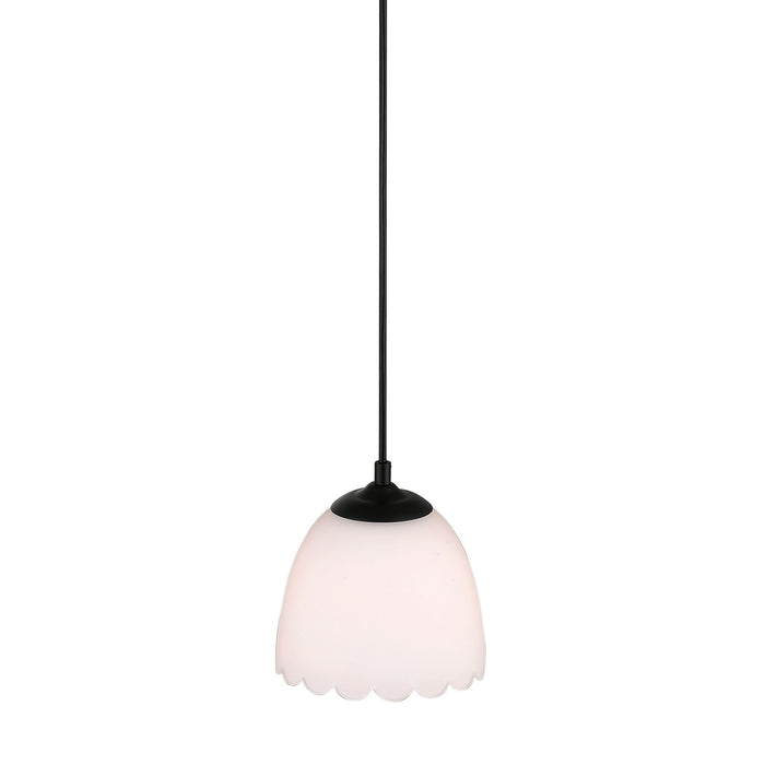 Golden - 6954-M1L BLK-OP - One Light Pendant - Dorinda - Matte Black