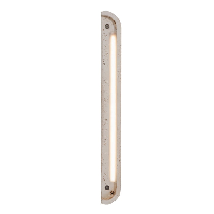 Golden - 7280-OWL16 WT - LED Outdoor Wall Mount - Stela - White Travertine