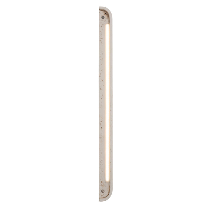 Golden - 7280-OWL24 WT - LED Outdoor Wall Mount - Stela - White Travertine