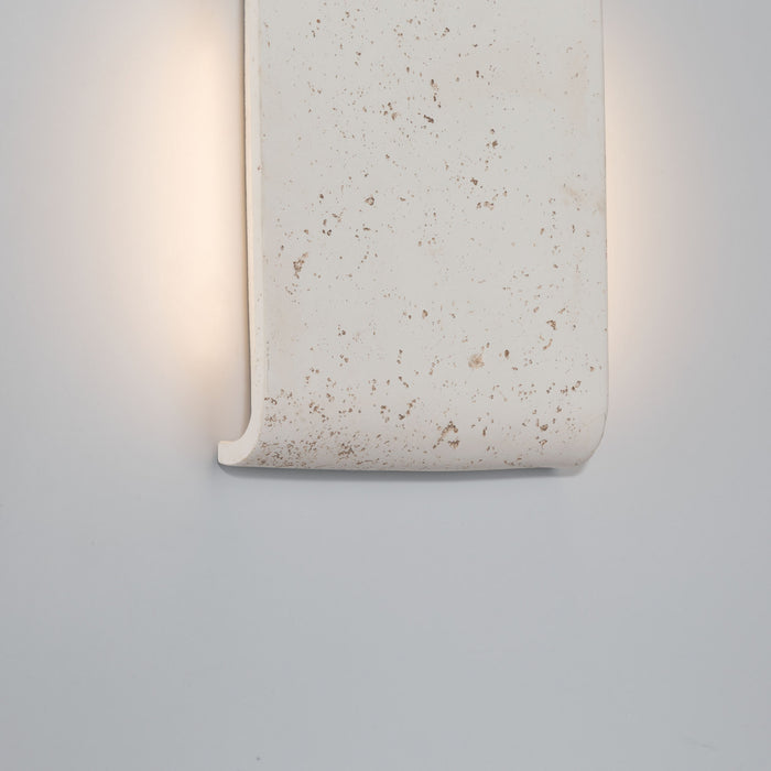 Golden - 7280-OWL9 WT - LED Outdoor Wall Mount - Stela - White Travertine
