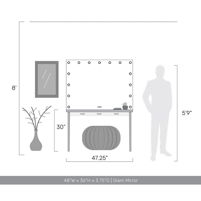 Golden - 8195-48M WHT-B - LED Mirror - Starlight - Matte White