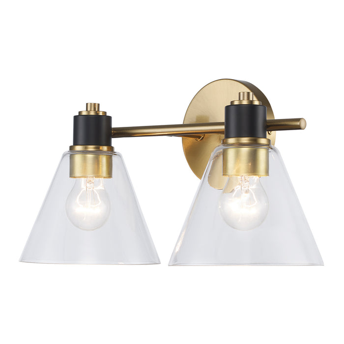 Trans Globe Imports - 22592 AGBK-CL - Two Light Vanity - Antique Gold/Black