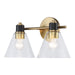 Trans Globe Imports - 22592 AGBK-CL - Two Light Vanity - Antique Gold/Black