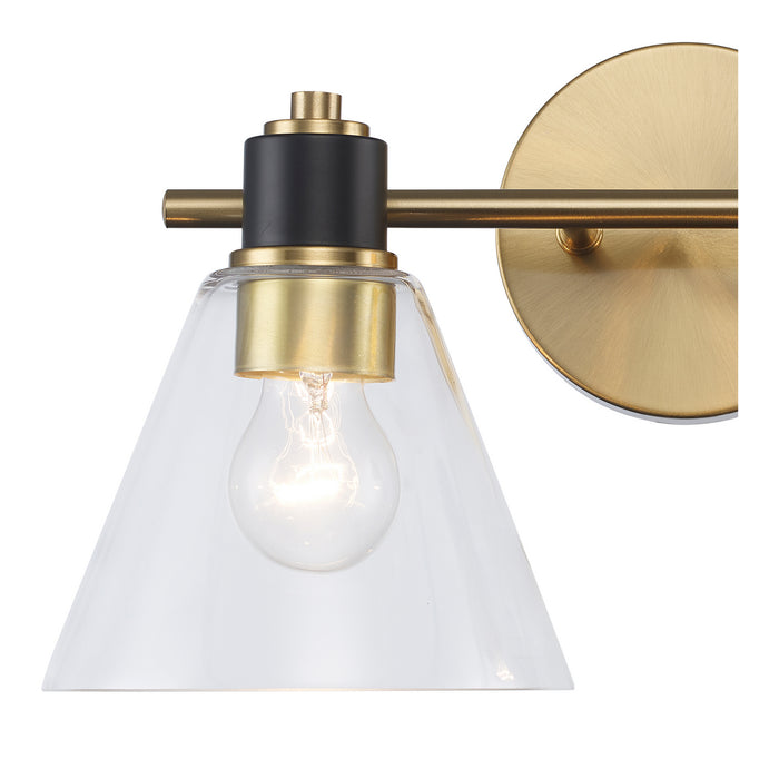 Trans Globe Imports - 22592 AGBK-CL - Two Light Vanity - Antique Gold/Black