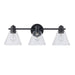 Trans Globe Imports - 22593 BK-CL - Three Light Vanity - Black
