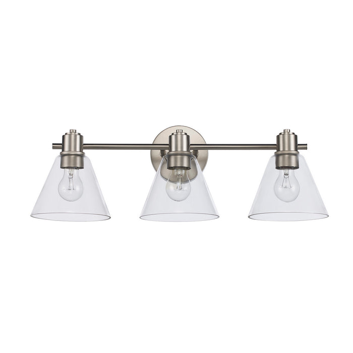 Trans Globe Imports - 22593 BN-CL - Three Light Vanity - Brushed Nickel