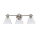 Trans Globe Imports - 22593 BN-CL - Three Light Vanity - Brushed Nickel