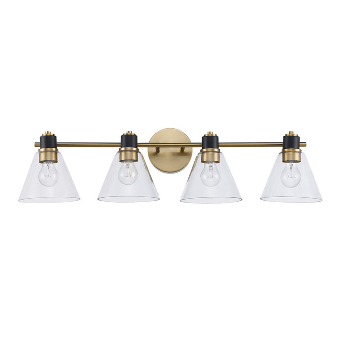 Trans Globe Imports - 22594 AGBK-CL - Four Light Vanity - Antique Gold/Black