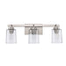 Trans Globe Imports - 22783 BN - Three Light Bath - Brushed Nickel