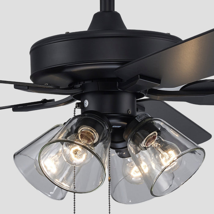 Trans Globe Imports - F-1051 BK-CL - 52" Ceiling Fan - Black