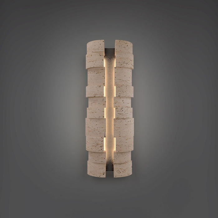 Modern Forms - WSW210624-WV/BK - LED Outdoor Wall Sconce - Formation - Beige Travertine/Black