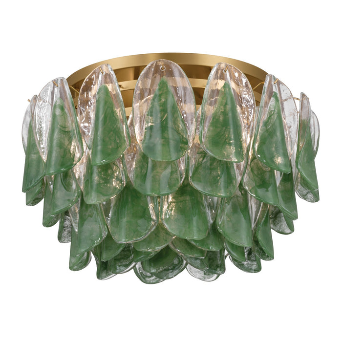 Metropolitan - N3476-G-732 - Six Light Flush Mount - Verla Crest - Legacy Brass