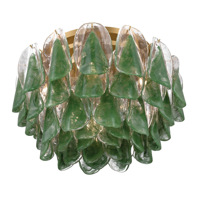 Metropolitan - N3476-G-732 - Six Light Flush Mount - Verla Crest - Legacy Brass