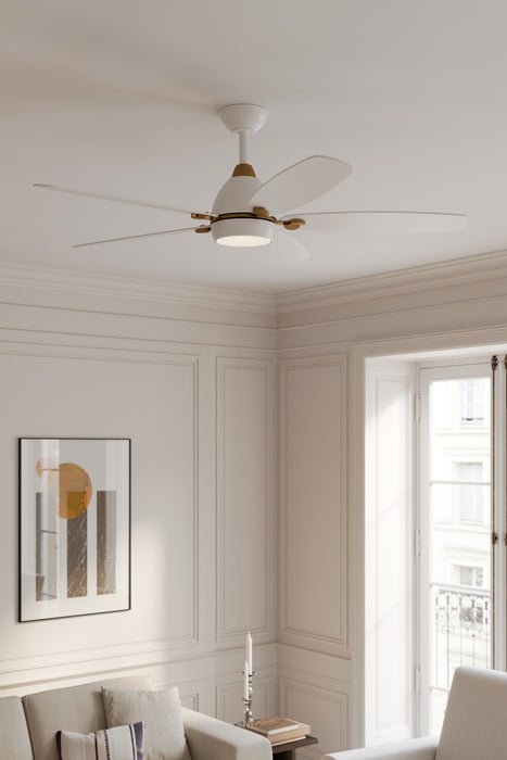 Minka Aire - F649L-ALW/BBR - 52" Ceiling Fan - Soreno - Alabaster White